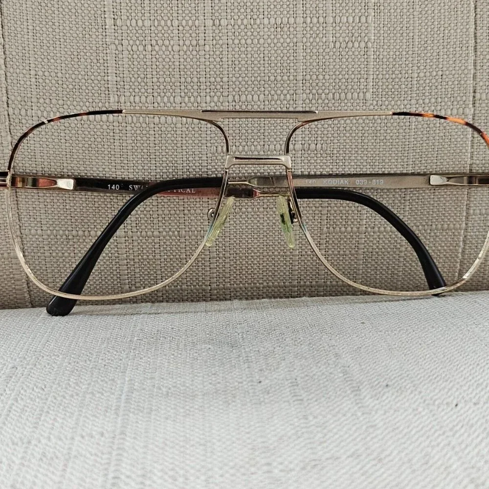 Swank Optical Vintage Men Eyeglasses Gold Tone KODIAK 58[]16 140 Glasses - Picture 3 of 11